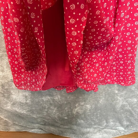 Vtg JG Hook Women Novelty Retro Rockabilly Pinup Flutter Chiffon Maxi Dress 4 - Picture 7 of 12